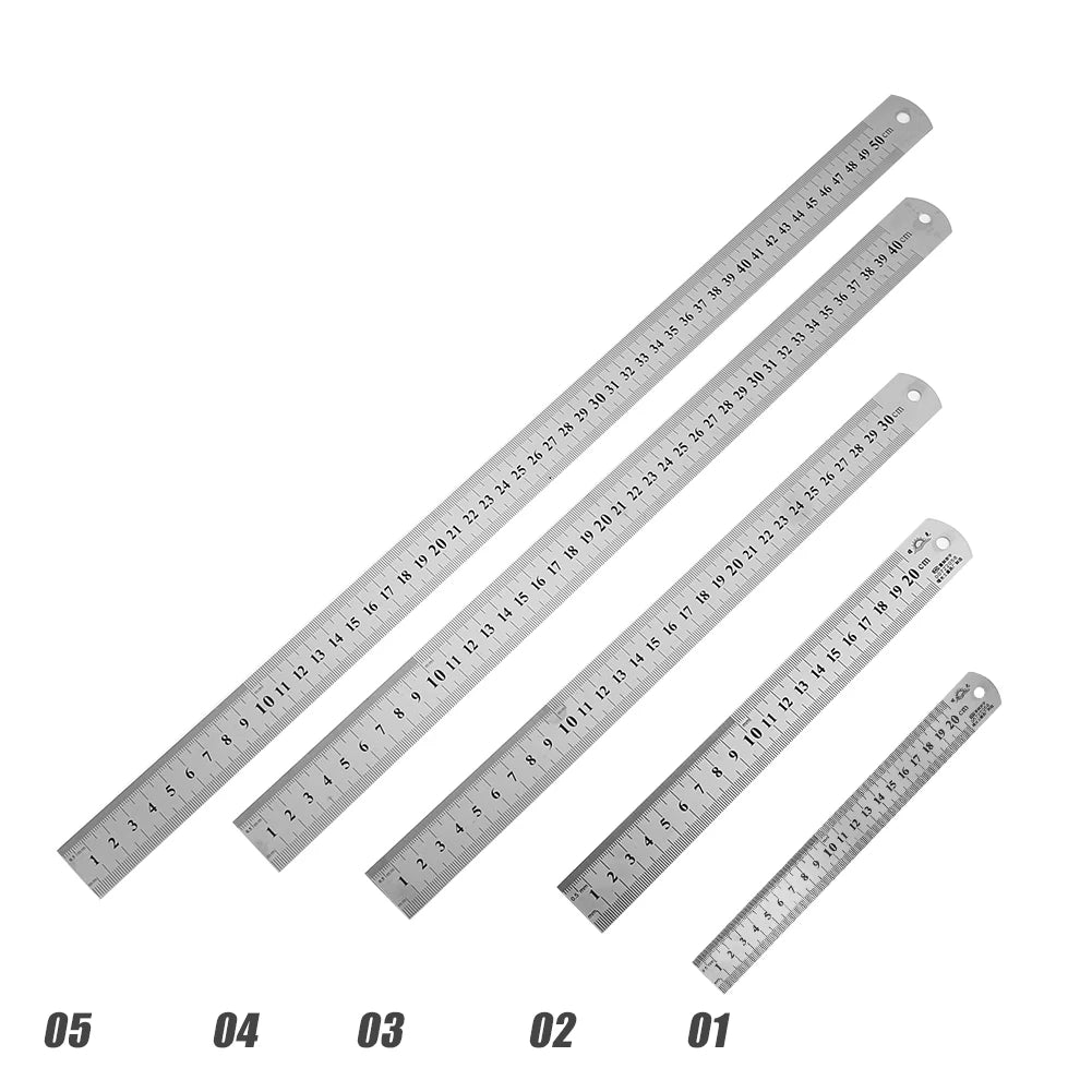 Stainless Steel Straight Ruler – Metal Measuring Scale