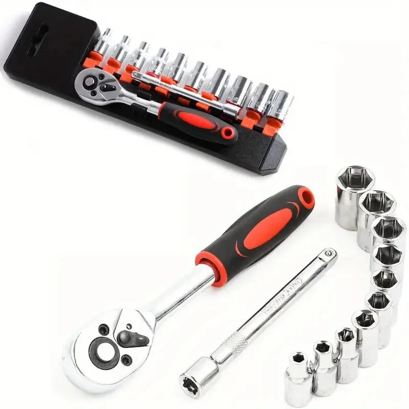 New Upgrade Wrench Socket Set Hardware Car Boat Motorcycle Bicycle Repairing Tool Short Socket Ratchet Auto Repair Tools Hand
