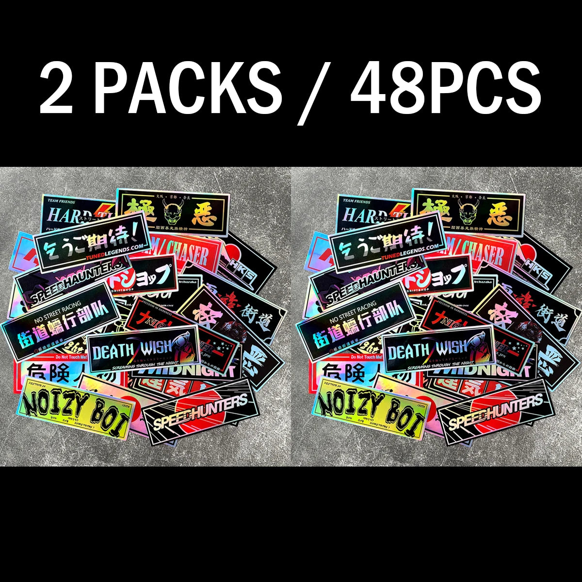 JDM Samurai Laser Rainbow Stickers for Car Window and Motorcycle Helmet