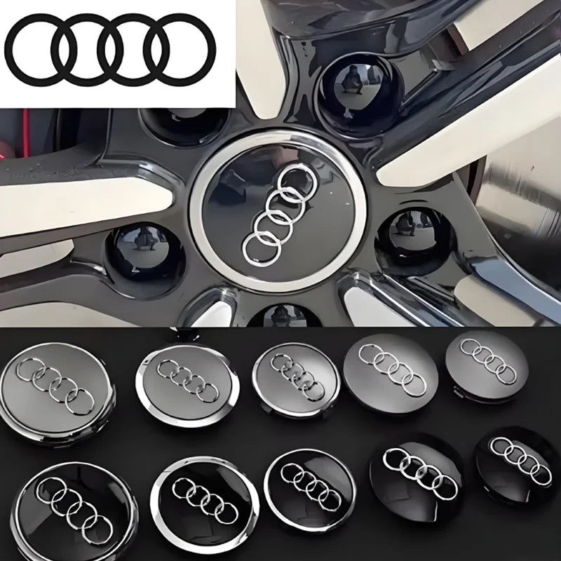 Wheel Center Caps for Audi A3-Q8 & R8, 60-77mm 4-Pack