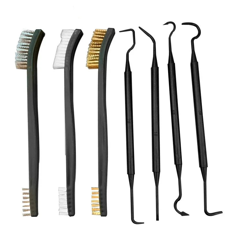 Double-End Mini Wire Brush Set – Stainless Steel, Brass & Nylon