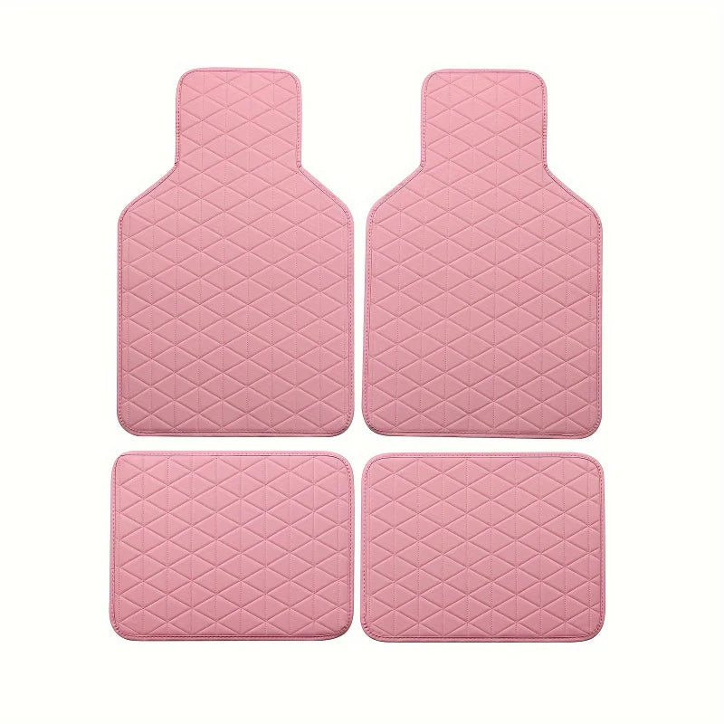 Waterproof PU Leather Car Floor Mat Set – 4 Piece