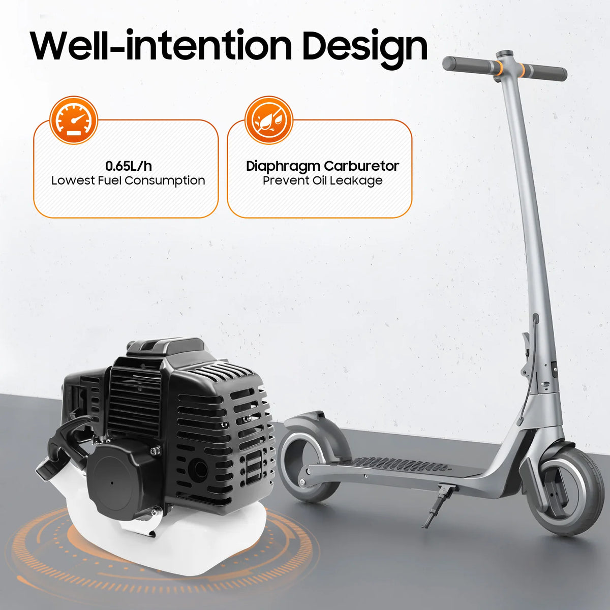 49cc 2-Stroke Pull Start Gas Engine for Pocket Bikes and Scooters