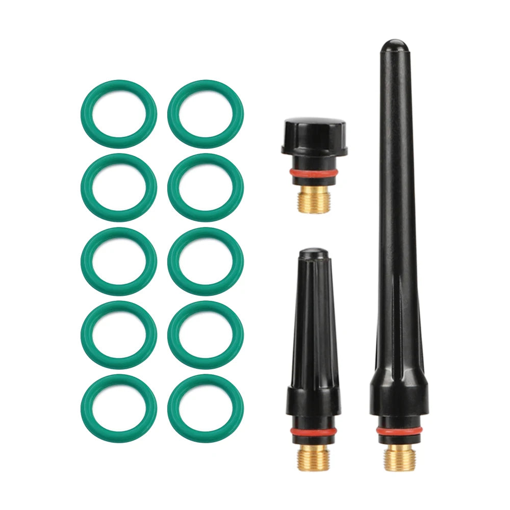 30Pcs TIG Welding Torch Accessories 2.4mm 3/32" Stubby Gas Lens Pyrex Glass Cup Nozzle Kit  For WP-17/18/26 Soldering Supplies