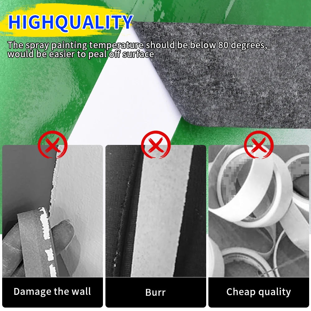 10/20/50M Black General Purpose Masking Tape for Home, Office, School Stationery, DIY Arts, Crafts, Labeling