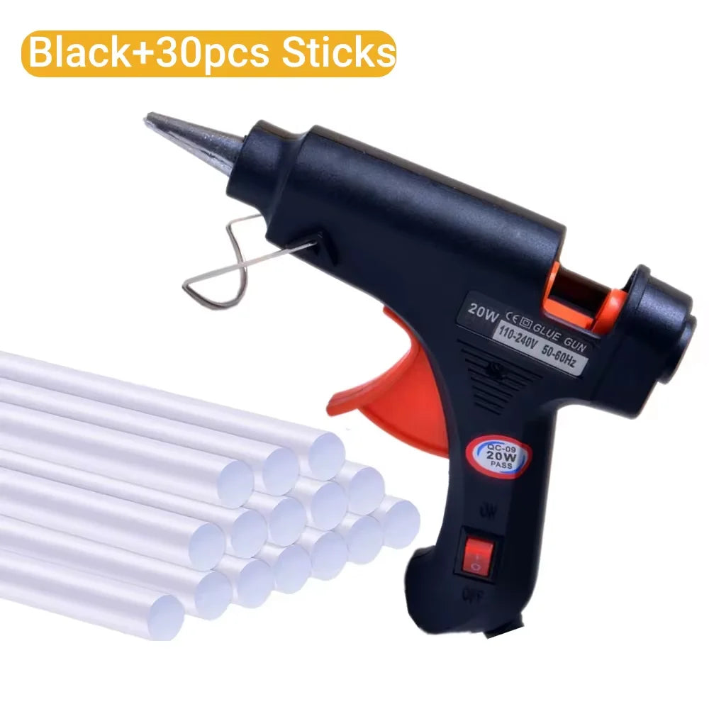 20W Mini Hot Melt Glue Gun for 7mm Glue Sticks, Household Repair