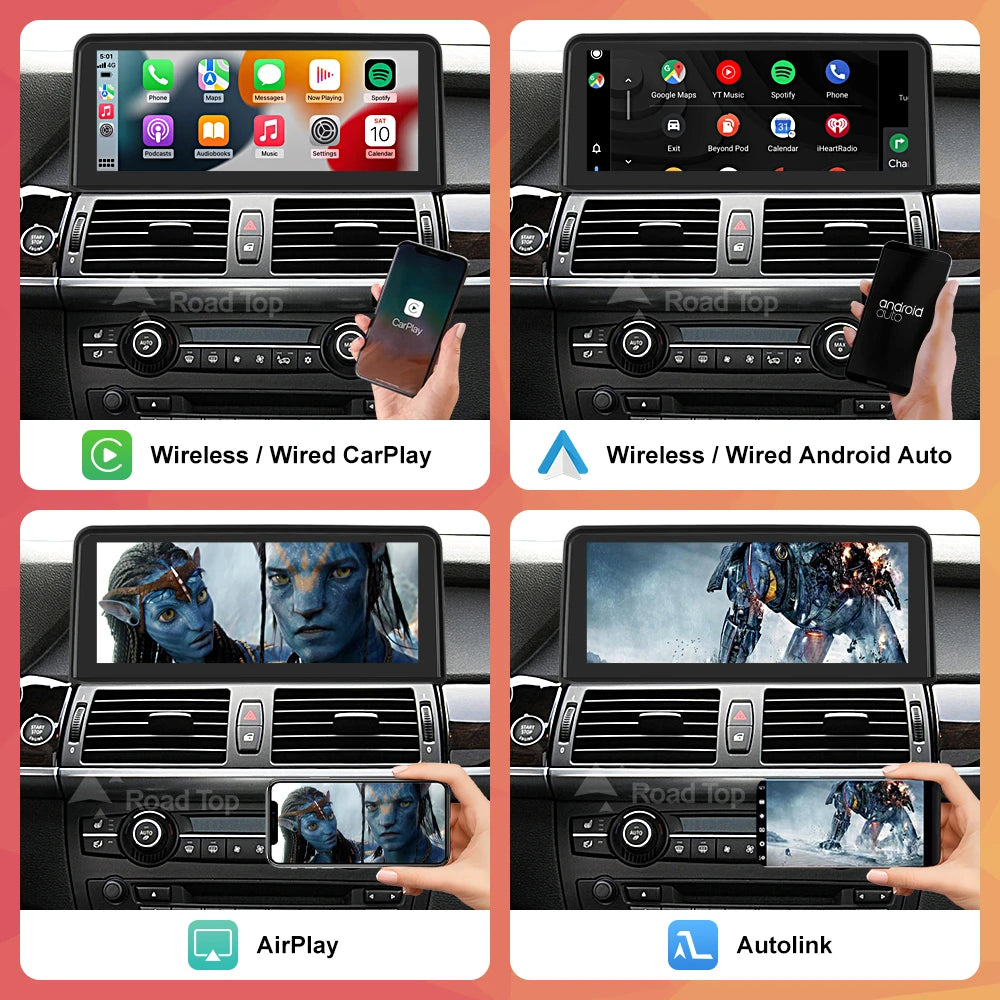 RoadTop 10.25" Wireless CarPlay & Android Auto BMW X5/X6 2007-2013 - image 4