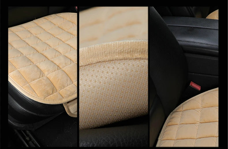 Plush Winter Car Seat Cushion with Anti-Slip Backing