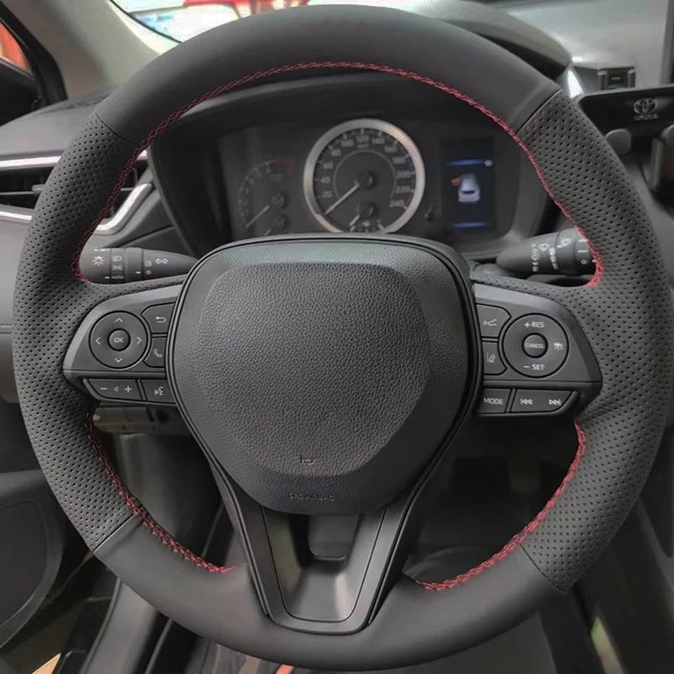 Toyota Steering Wheel Cover - Microfiber Leather, 38cm, Slip-Resistant - image 7