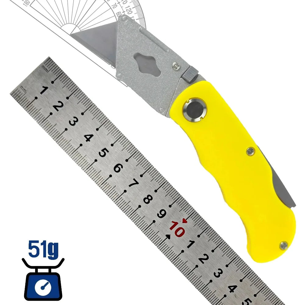 Utility Knife  Retractable Sharp Cut Heavy-duty Folding Knife Aluminum Plastic Handle Blade With Lock Portable Set