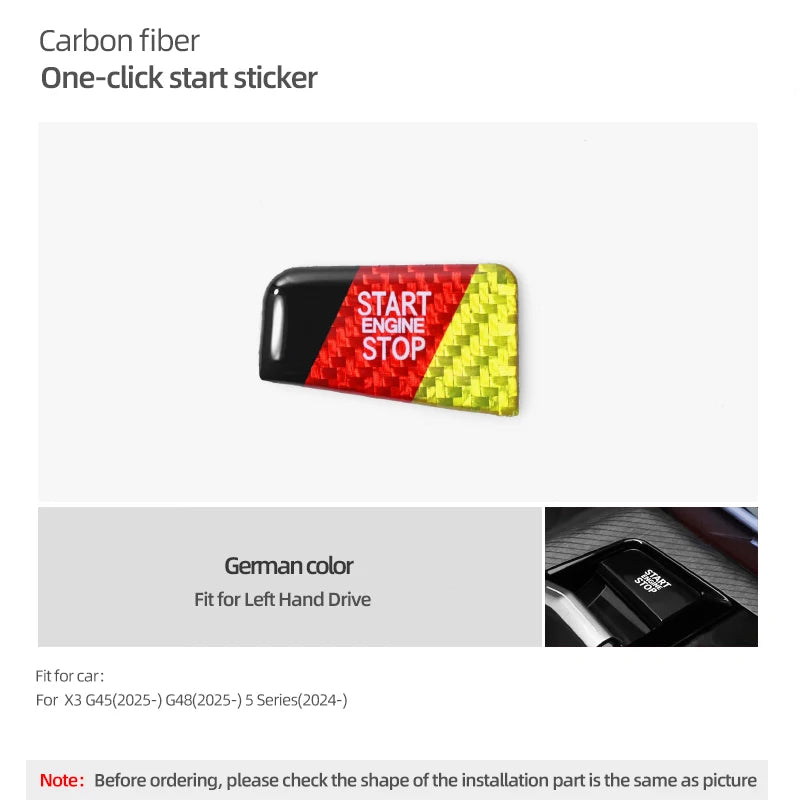 Carbon Fiber Look Start/Stop Button Sticker for BMW 5 Series, X3