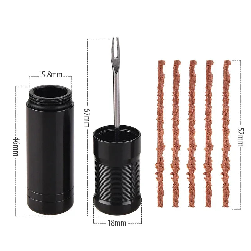 Tubeless Tire Repair Kit for Road & MTB Bikes - Rubber Plugs, Bacon Strips & Insertion Tool for Puncture Fixes