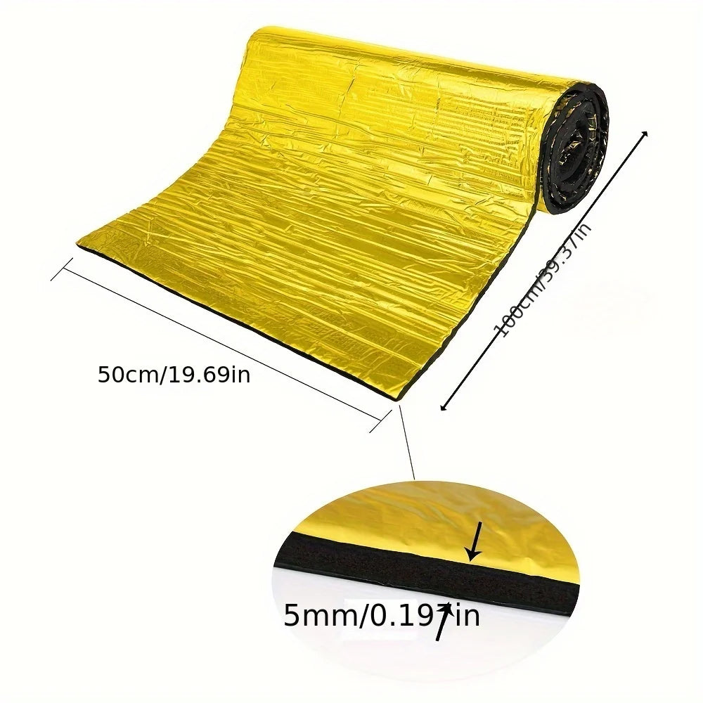 Aluminium foil insulation pads, self adhesive car hood heat and sound shield