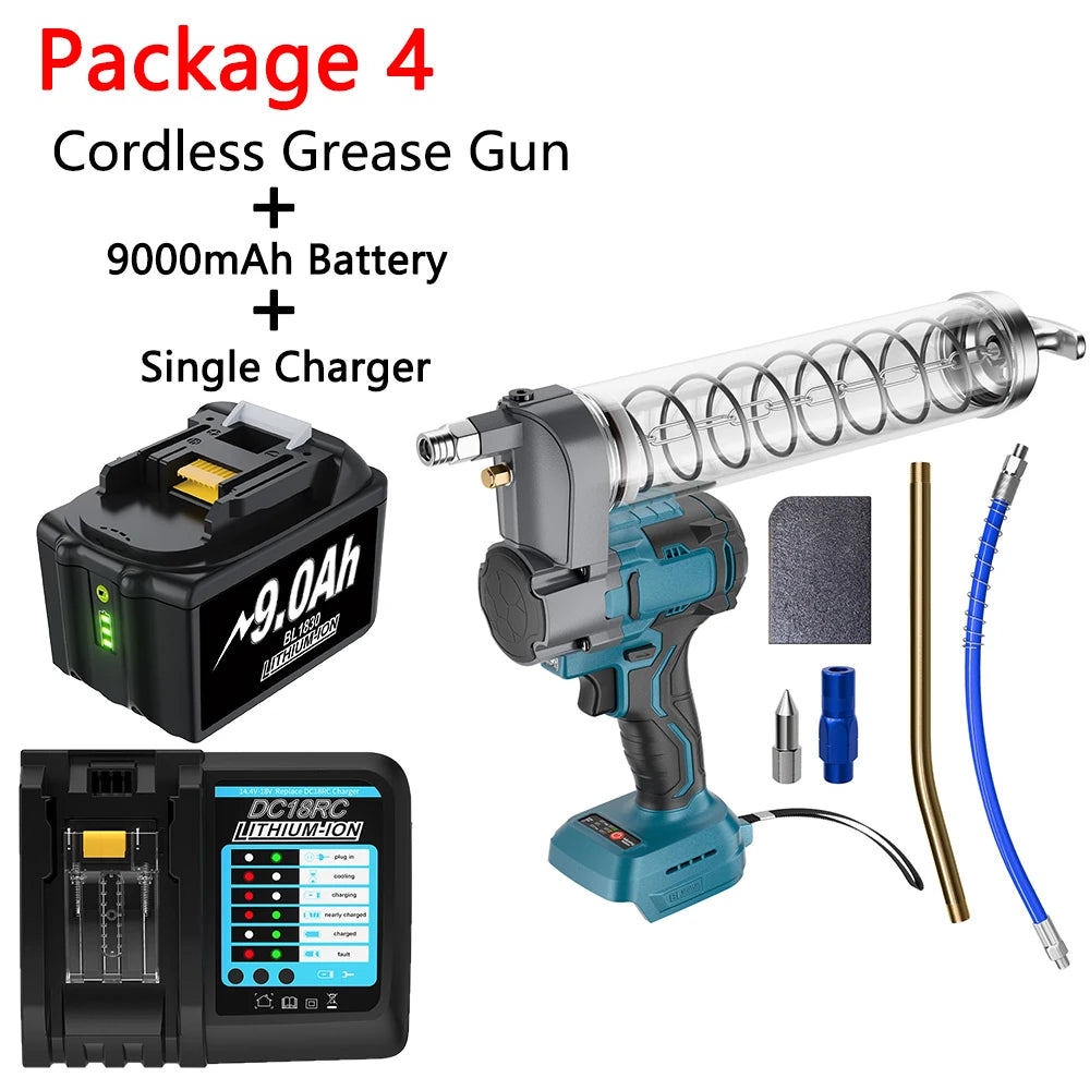 Brushless Electric Grease Gun Wireless High-Pressure Compatible with 18V Battery