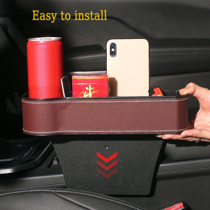 Car Seat Gap Organizer Storage Box - Expandable Design, Holds Phone, Keys, Wallet, Prevents Items from Falling