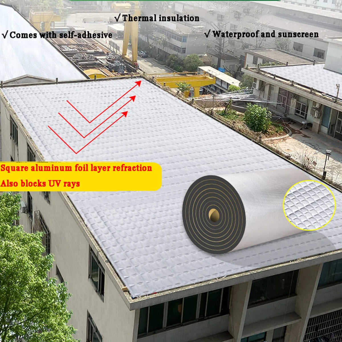 10mm soundproof insulation foam roll, acoustic and thermal barrier for walls, floors and doors