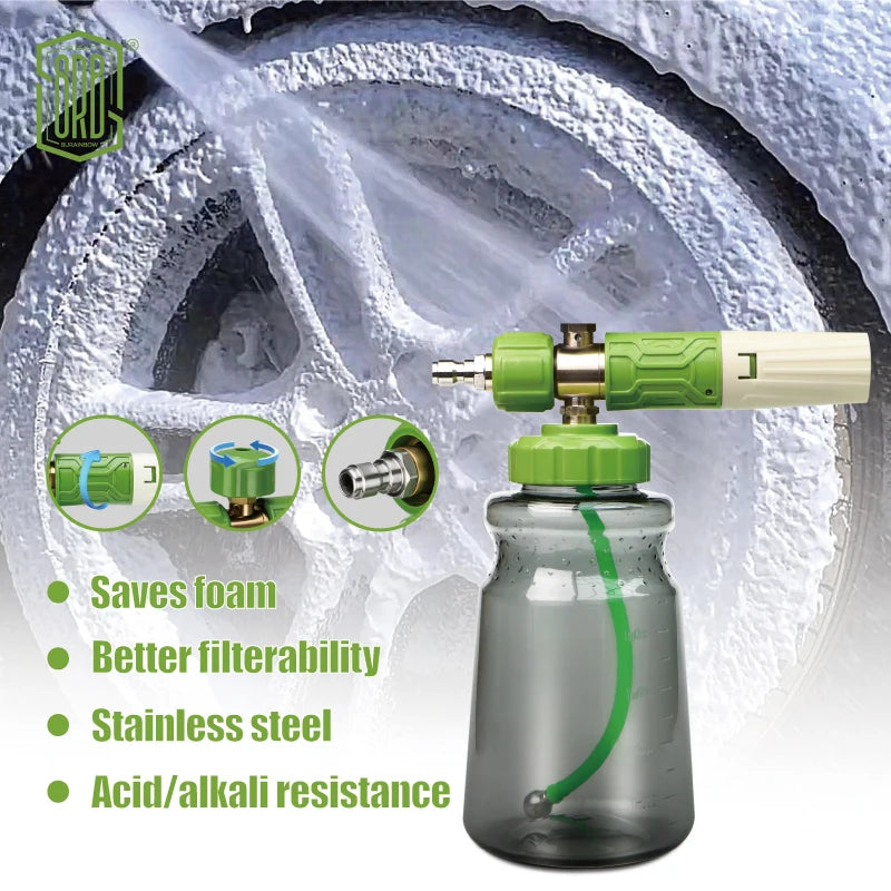 Foam Cannon, Car Foam Blaster Wide Neck Adjustable Snow Foam Lance and Thick Foam for Pressure Washer with 1/4" Quick Connector