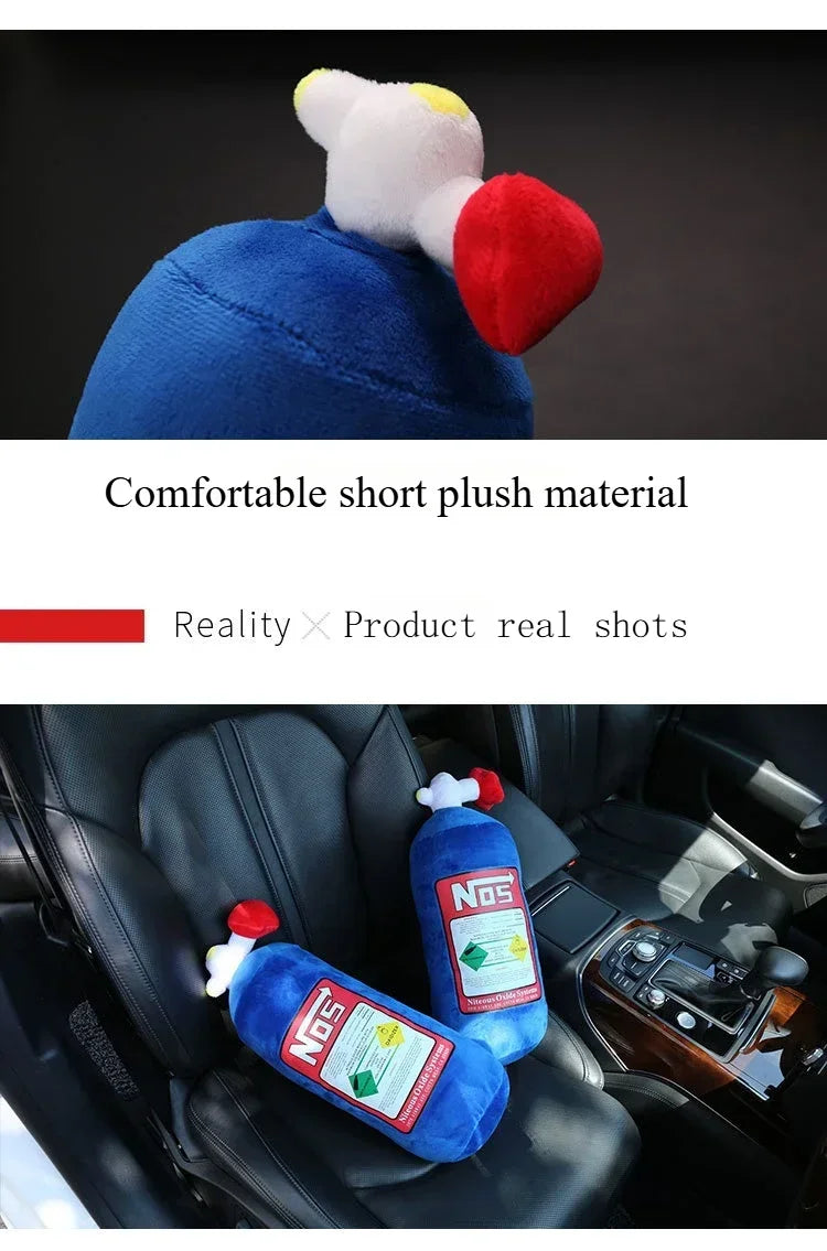 Nitrous Bottle Style Plush Car Neck Pillow and Headrest Cushion