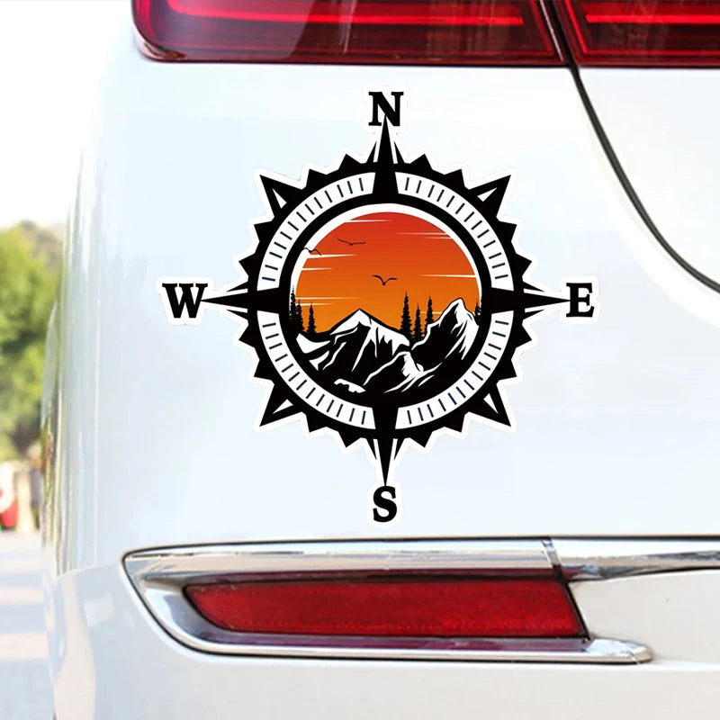 Compass, Trees and Lake Vinyl Decal for Car, Truck and Window - view 6