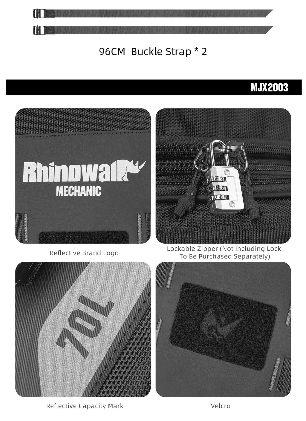 Rhinowalk 70L Magnetic Motorcycle Saddle Bag - image 24