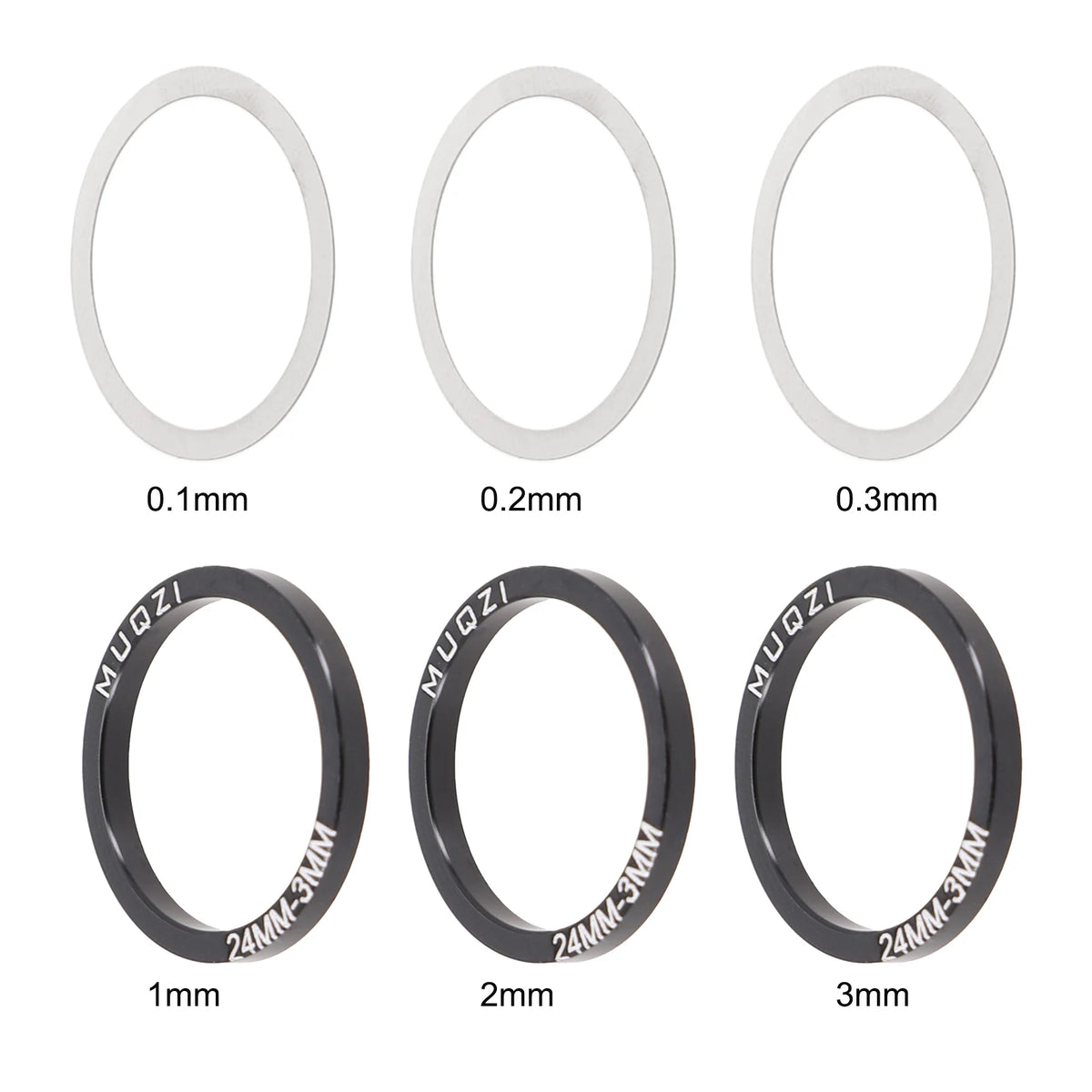 6pcs Bicycle Spare Parts Bottom Bracket Washers Crankset Washer 24/29/30mm For BB86/91/92/PF30/BB30 Aluminum Alloy Spacer