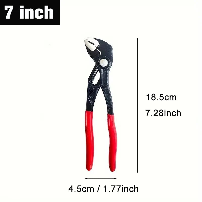 7"/10"/12" Water Pump Pliers Quick-Release Plumbing Pliers Pipe Wrench Adjustable Water Pipe Clamp Plier Multifunction Hand Tool