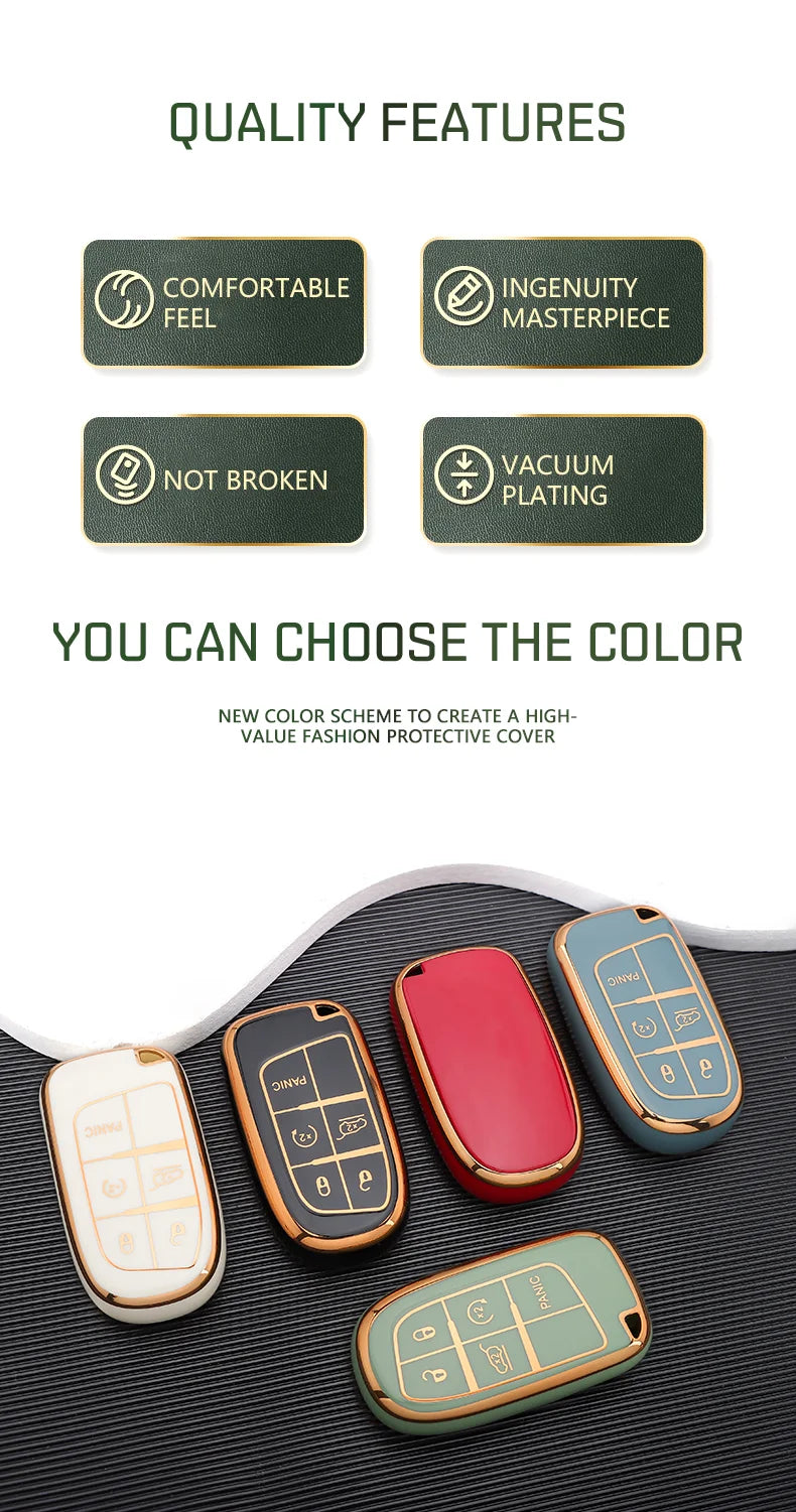 TPU Remote Key Case Cover for Jeep Dodge Ram Fiat Vehicles - image 9