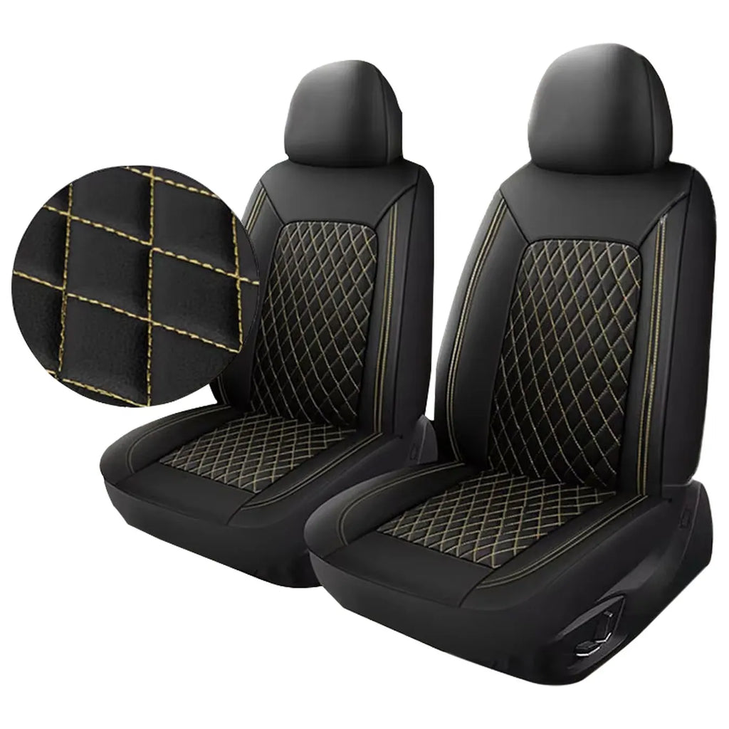 Quilted PU Leather Car Seat Covers, Full 9-Piece Set