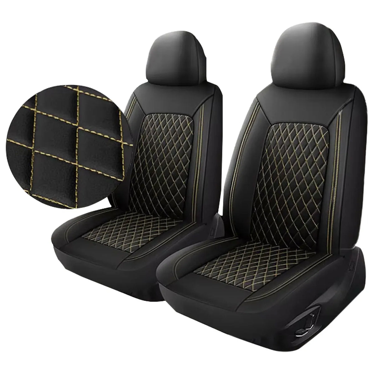 Quilted PU Leather Car Seat Covers, Full 9-Piece Set