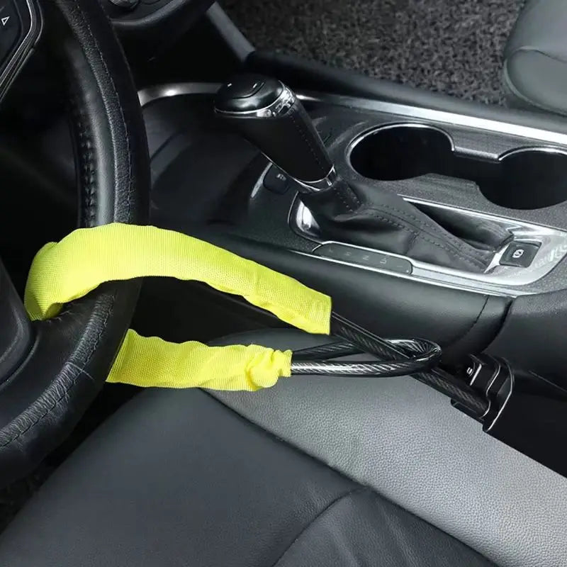 Steel Steering Wheel to Seat Belt Anti-Theft Lock with 2 Keys, Cars & SUVs