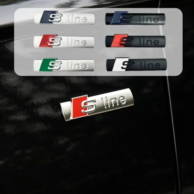 Sport Script Metal Fender Side Sticker for Audi A3 A4 A6 Q5 Q7