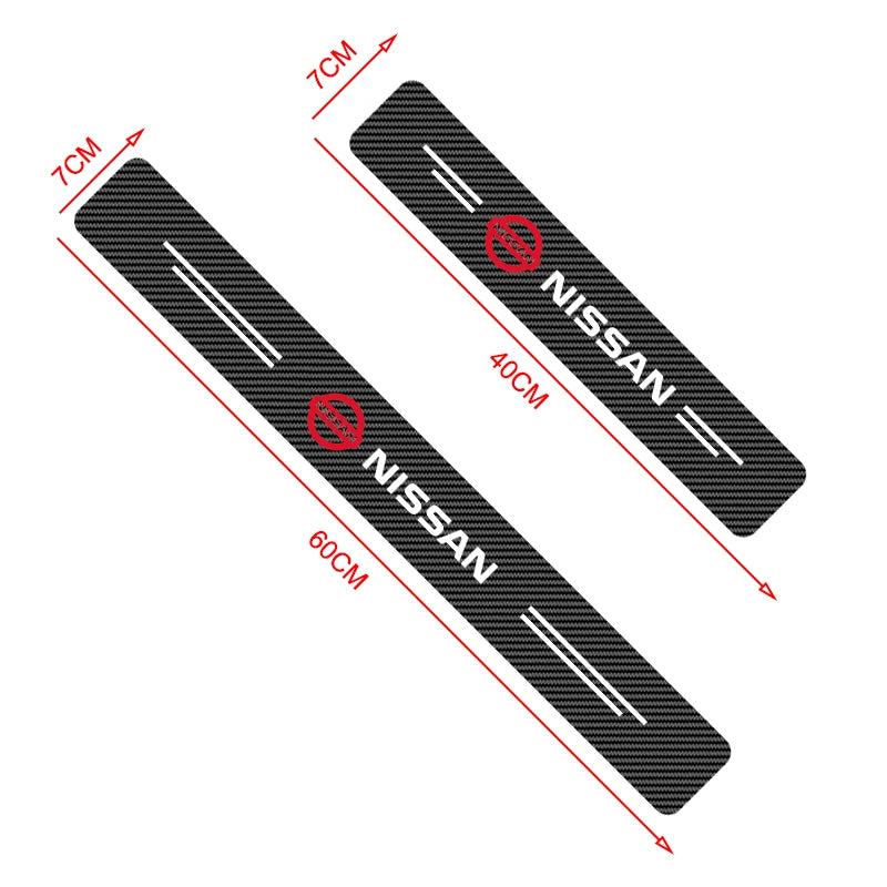 Carbon Fiber Texture Door Sill Sticker Set for Nissan Qashqai and X-Trail