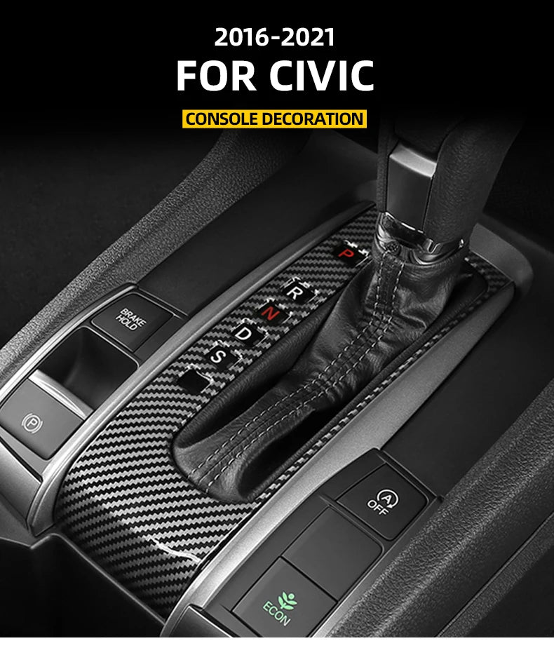 Gear Shift Panel Trim Sticker for Honda Civic 10th Gen Sedan 2016-2021