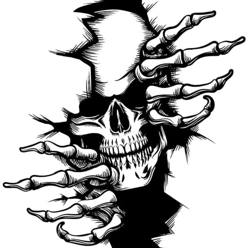 15cm Horror Skeleton Motorcycle Sticker, Waterproof PVC Decal - view 2