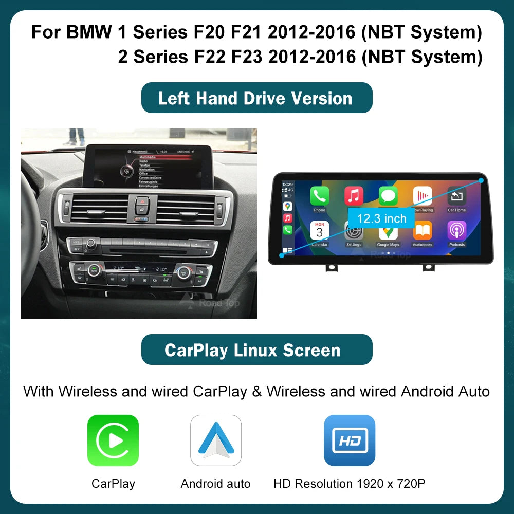 Wireless CarPlay & Android Auto Display for BMW Series 1-4 - image 13