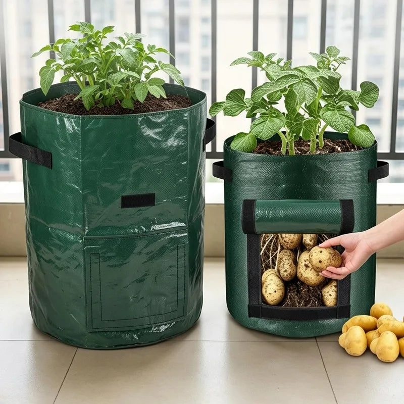 Potato Grow Bags 7/10 Gallon with Flap Window & Handles