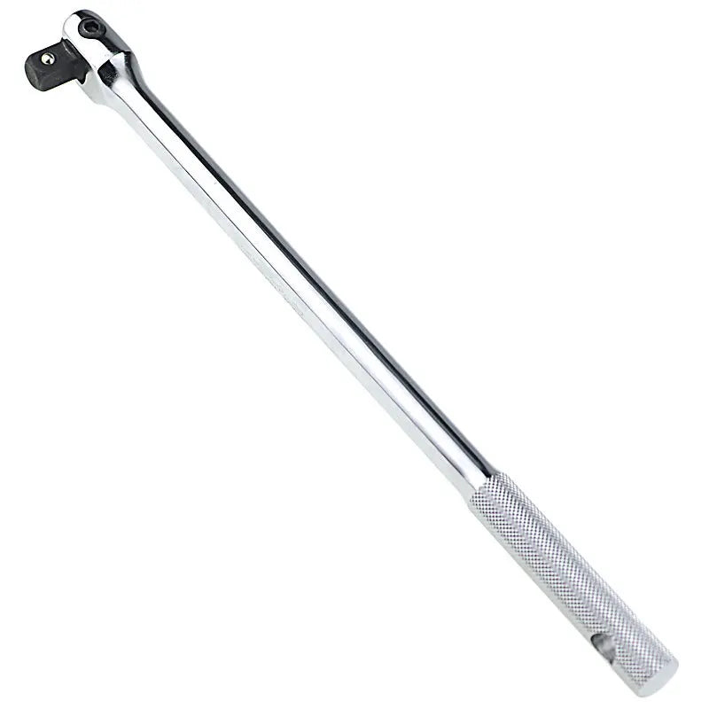 1/2'' 10/15/18inch Drive Breaker Bar Wrench Socket Extension 180-Degree Cr-V Flex Head and Engraved Non-slip Handle Repair Tools