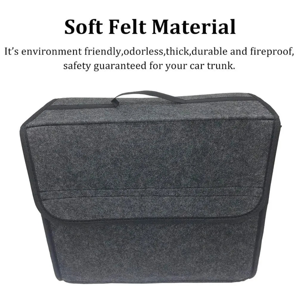 Foldable Felt Car Trunk Storage Box, Dark Gray
