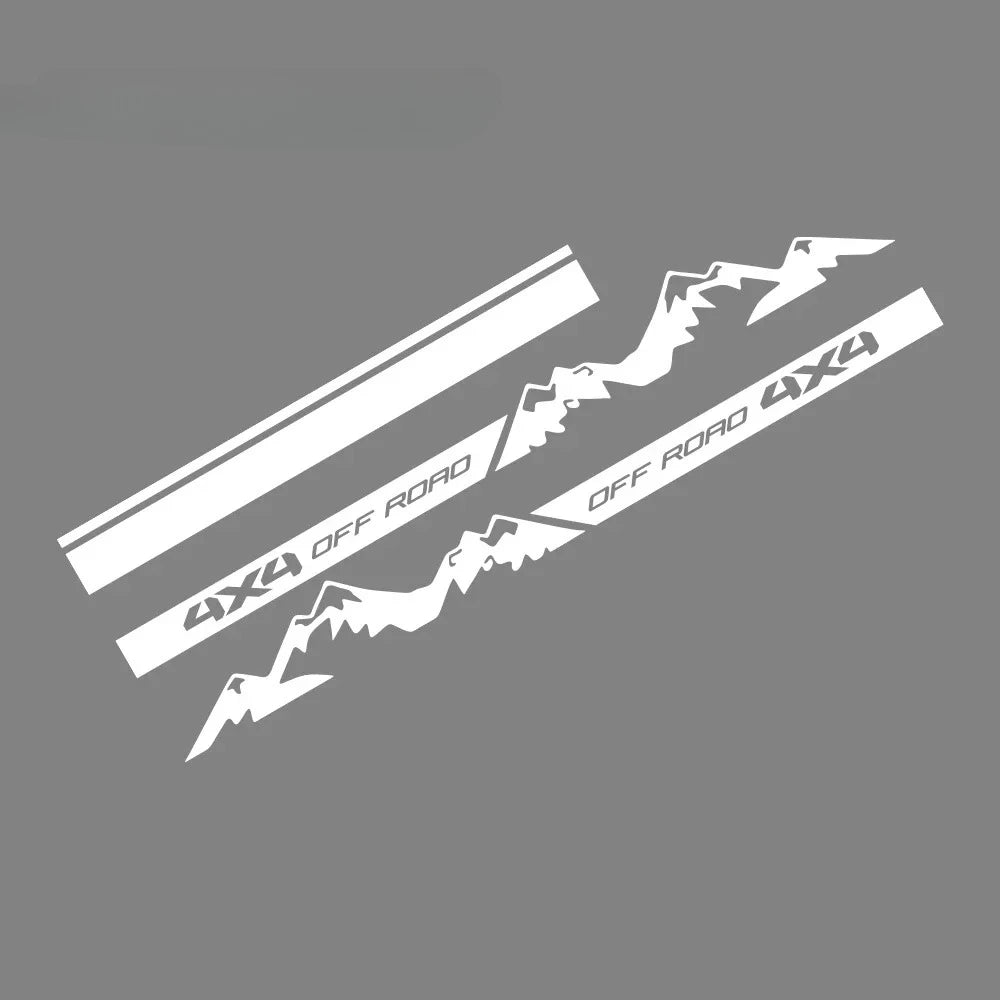 4x4 Off Road Mountain Hood and Side Decal Set, 3 pcs