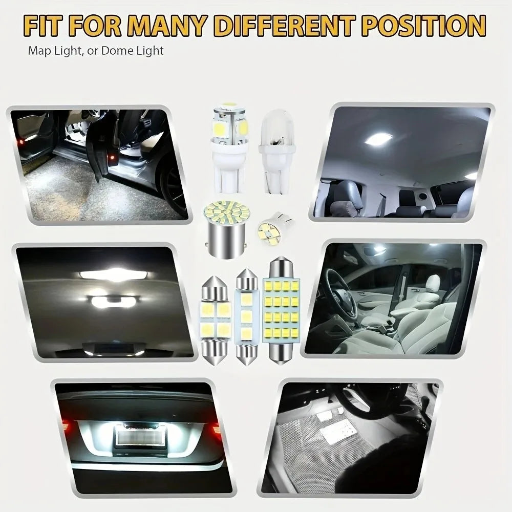 Boxed 42pcs LED Car Interior Light Kit LED Map Dome W5W 12V 2825 192 194 158 168 501 921 175 PC175 906 904 161 NoBatteryRequired