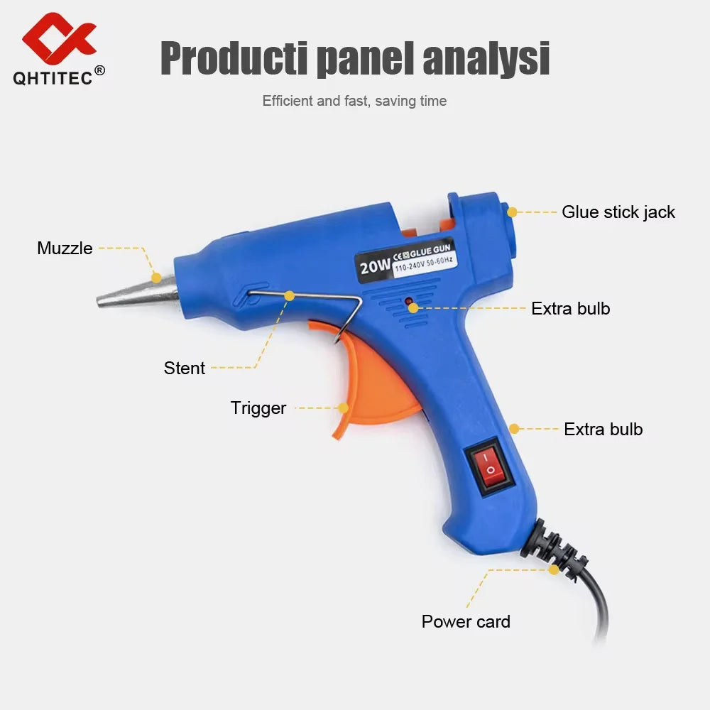Mini Hot Melt Glue Gun 20W with 20x 7mm Glue Sticks DIY Repair Tool - image 2