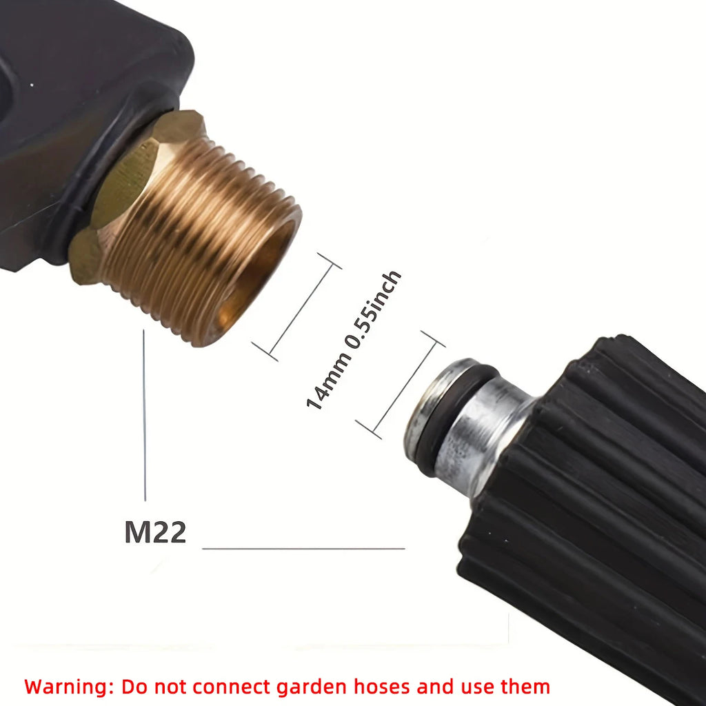 2175PSI High Pressure Washer Gun with M22-14 1/4-Inch Quick Connect and 5 Color Nozzles