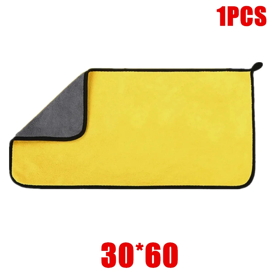 Double Layer Microfiber Car Wash and Drying Towels, 1, 2 or 6 pcs