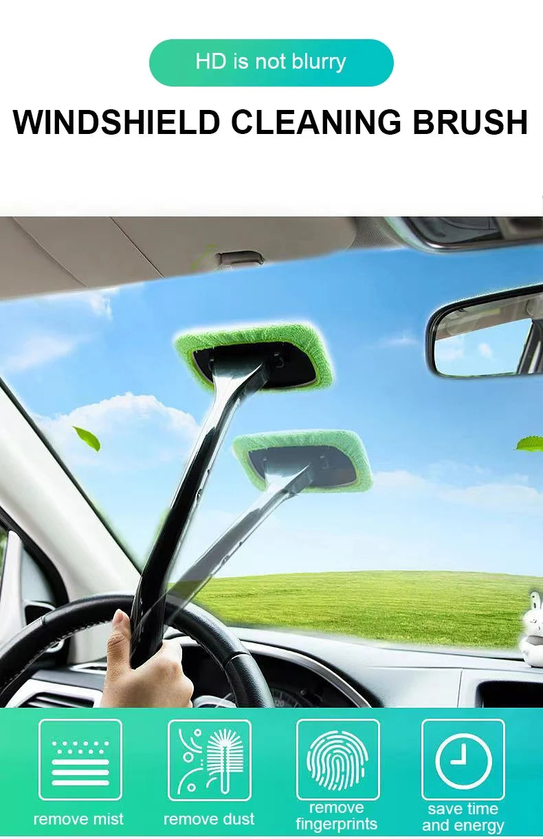 Car Interior Window Cleaning Brush with Long Handle