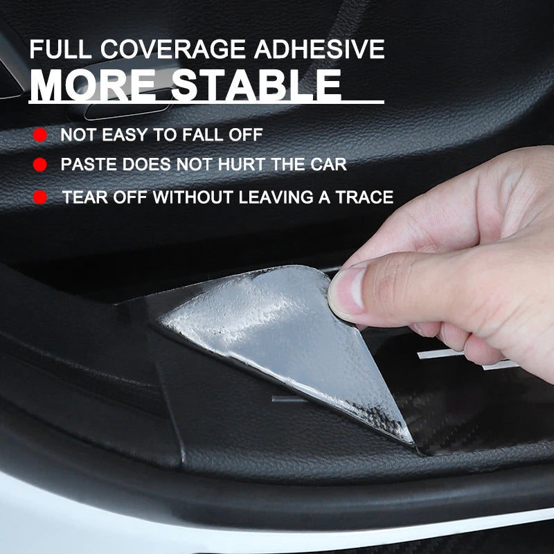 Carbon Fiber Texture Door Sill Sticker Set for Nissan Qashqai and X-Trail
