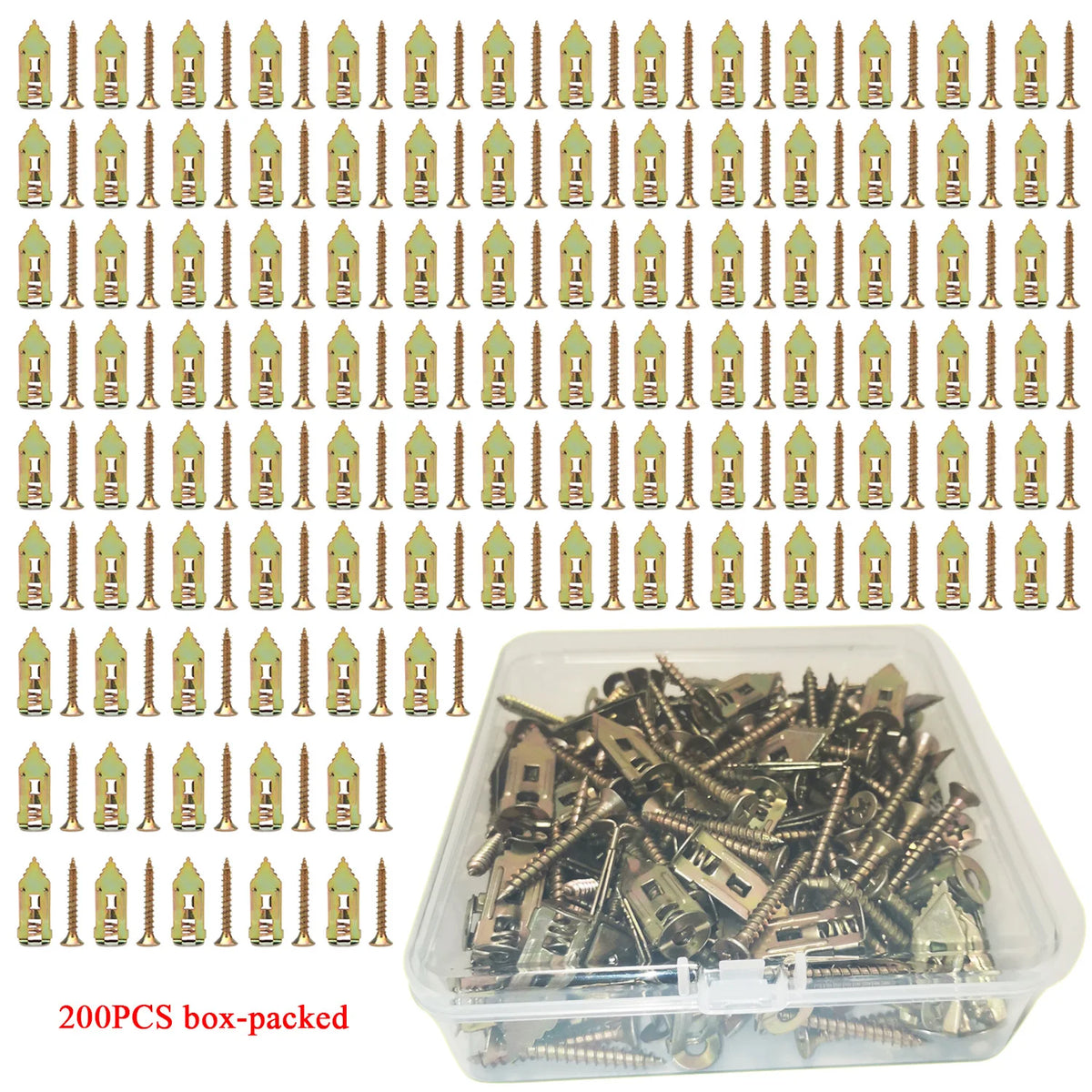 20–200 Piece Self-Drilling Drywall Anchors & Screws