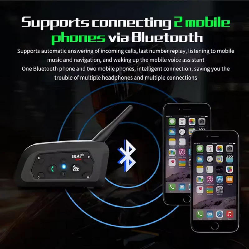 EJEAS V6 Pro+ Motorcycle Bluetooth Intercom Headset, 800m IP67 - image 4