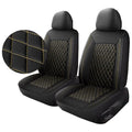 All-Season Quilted PU Leather Car Seat Covers, Universal Fit