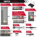 58-Piece Tool Set with Impact Bits, Step Drill, Socket Adapter - image 16