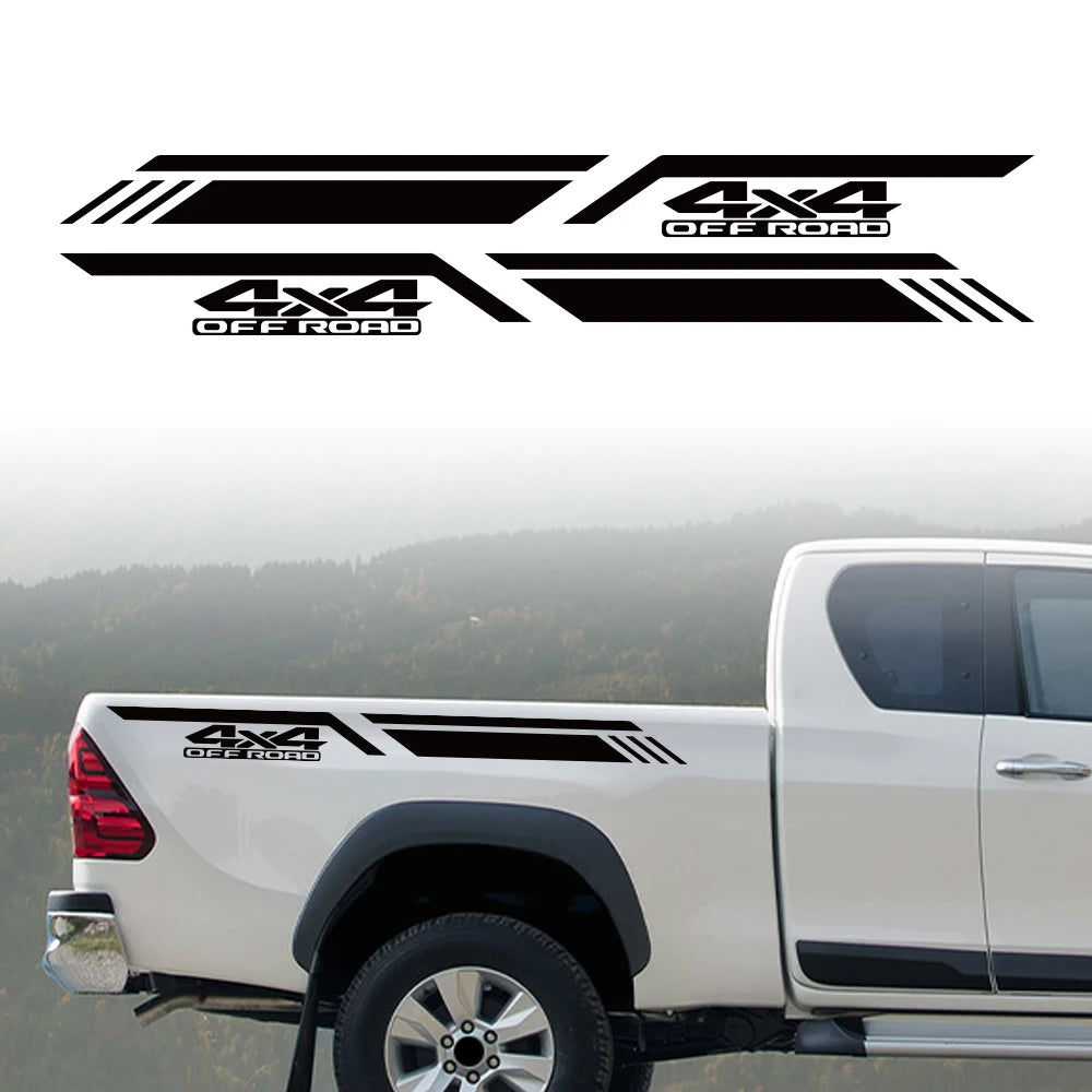 4x4 Off Road Side Stripe Vinyl Decals for Pickup Truck, 120 x 10 cm